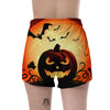 Smiley Faces Halloween Pumpkin Print Women's Shorts-grizzshop