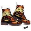 Smiley Faces Halloween Pumpkin Print Work Boots-grizzshop