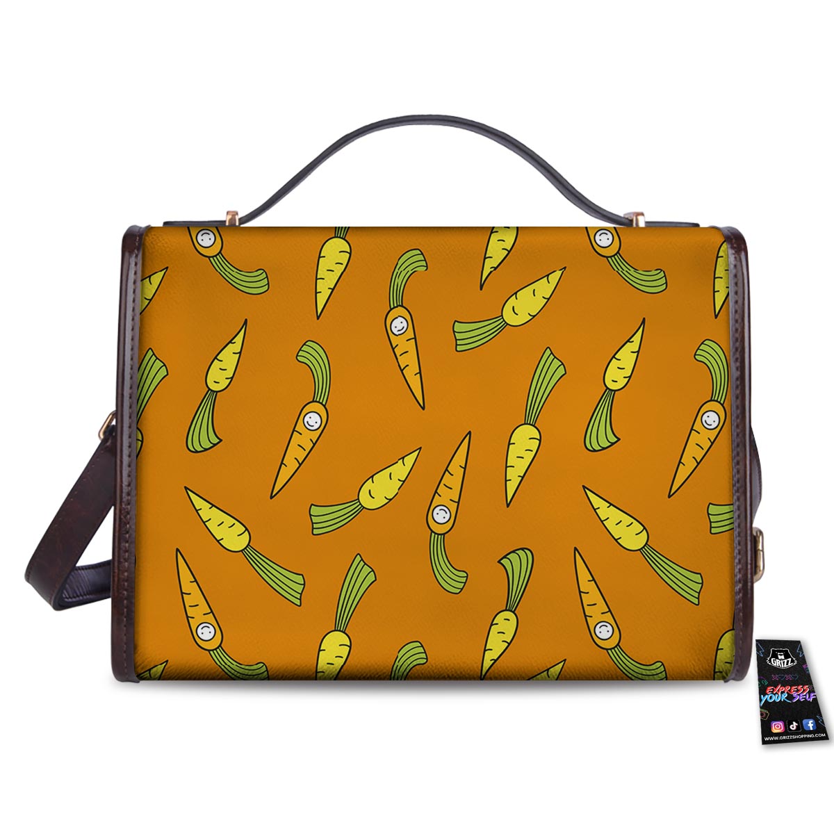 Smiley Carrot Print Pattern Women's Satchel Bag