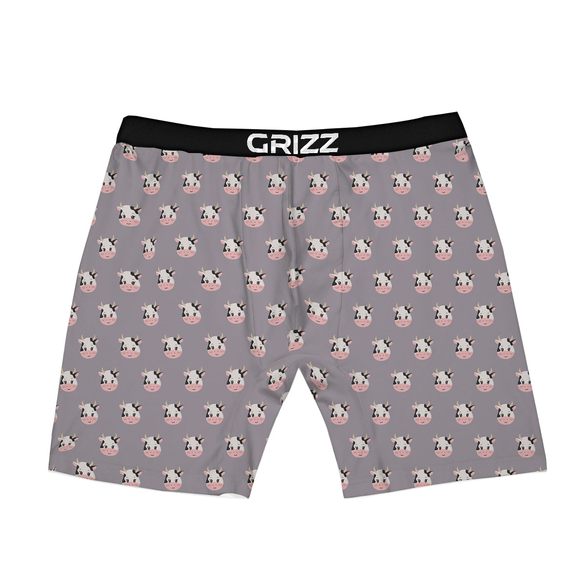 Smiley Cow Cartoon Print Pattern Boxer Briefs
