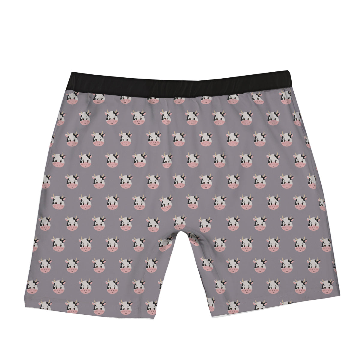Smiley Cow Cartoon Print Pattern Boxer Briefs