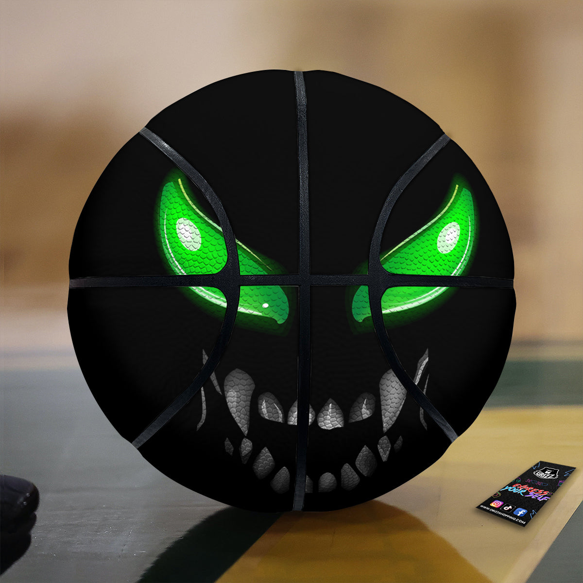 Smiley Face Monster Black Print Basketball