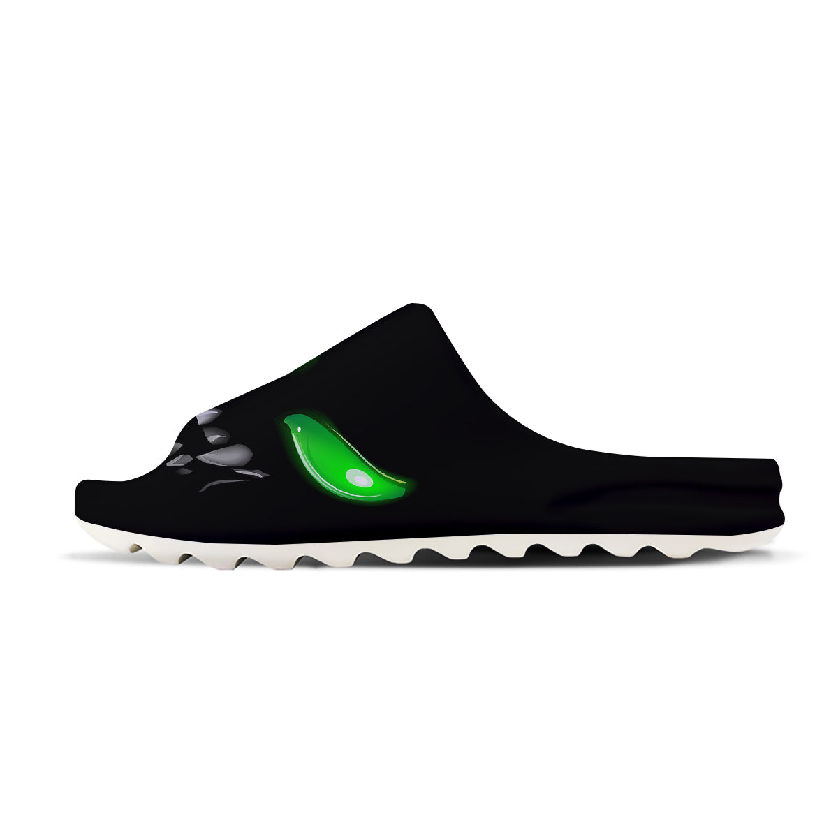 Smiley Face Monster Black Print Sandals-grizzshop