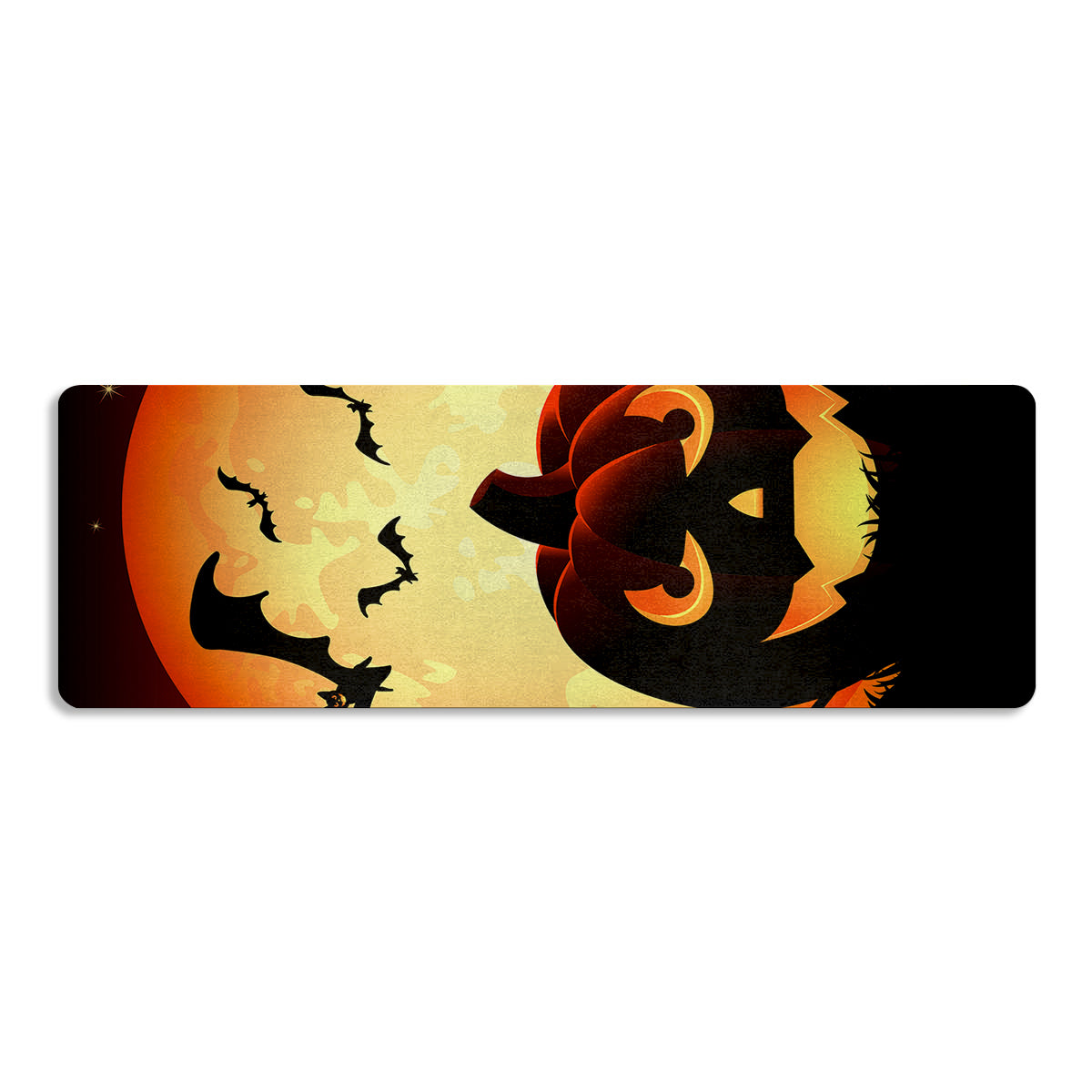 Smiley Faces Halloween Pumpkin Print Thin Yoga Mat