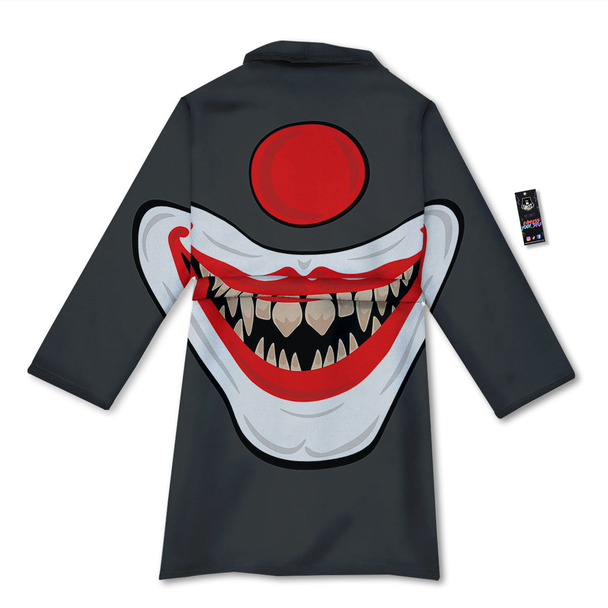 Smiling Clown Halloween Print Bathrobe-grizzshop
