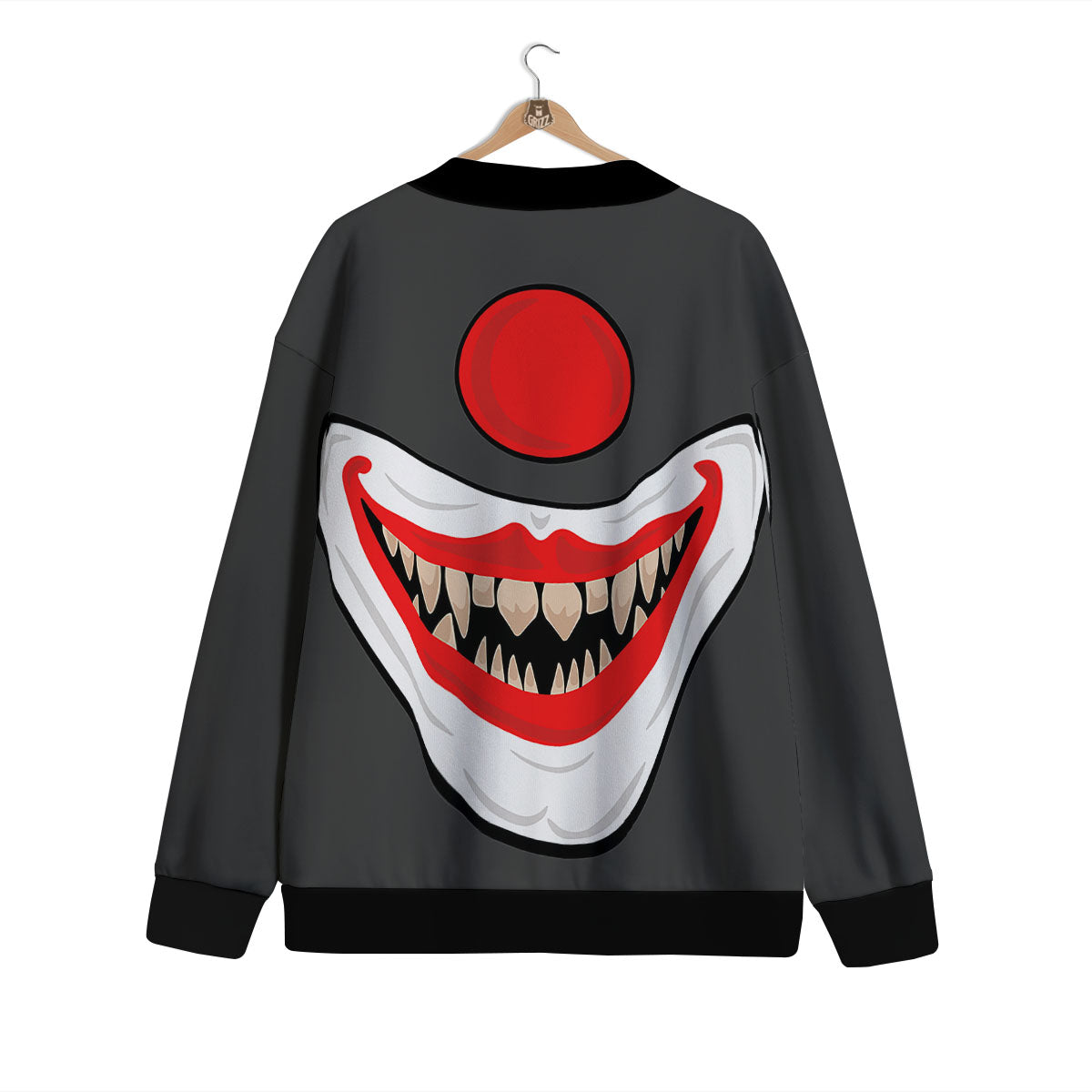 Smiling Clown Halloween Print Cardigan-grizzshop