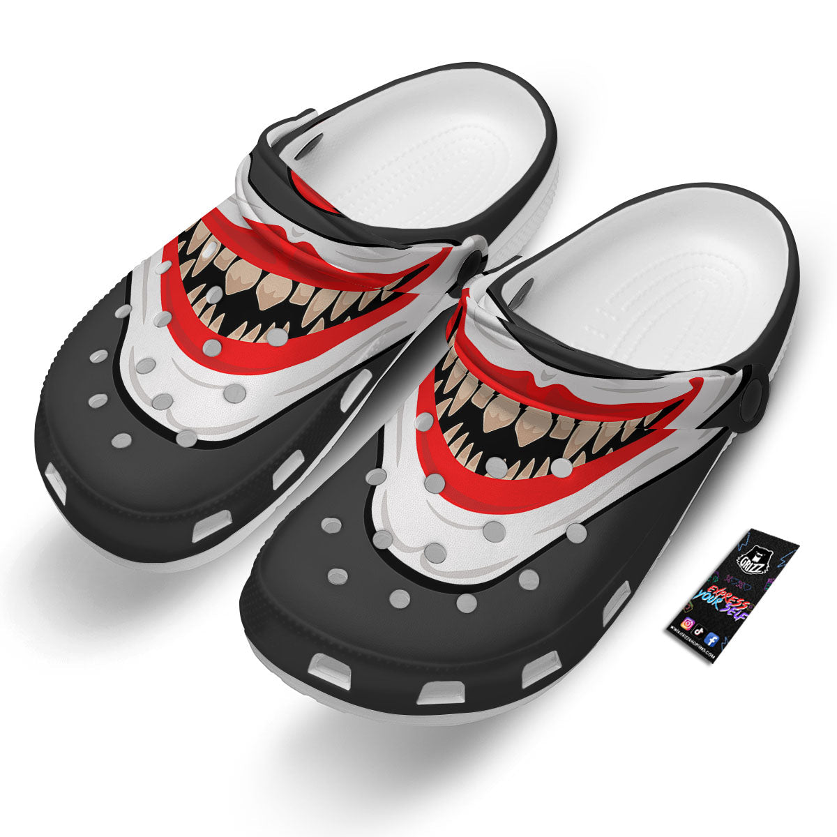 Smiling Clown Halloween Print Clog-grizzshop