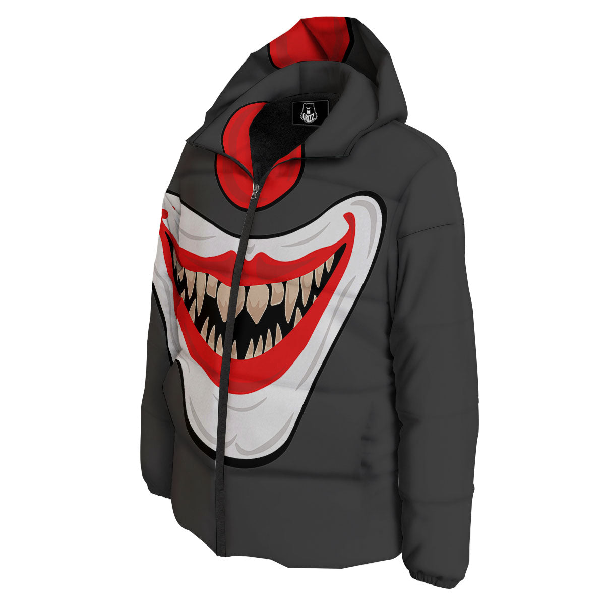 Smiling Clown Halloween Print Down Jacket-grizzshop