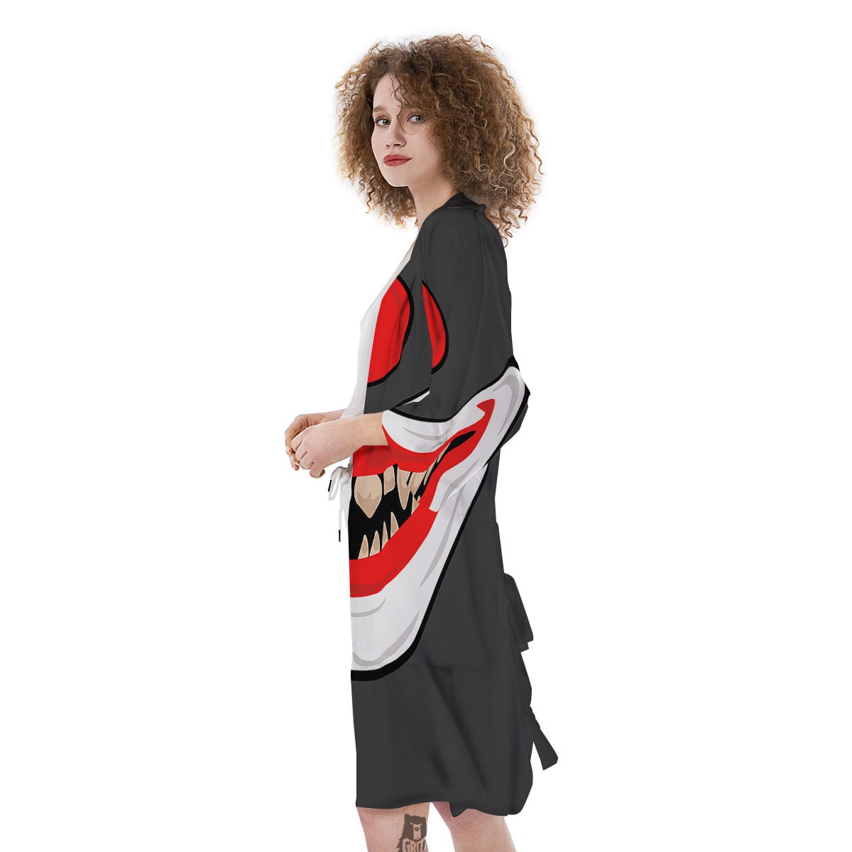 Smiling Clown Halloween Print Kimono-grizzshop