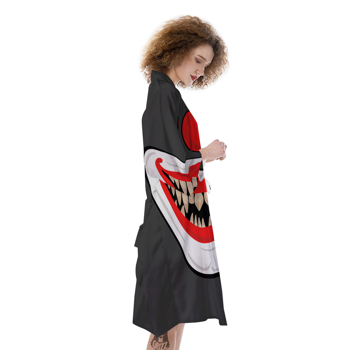 Smiling Clown Halloween Print Kimono-grizzshop
