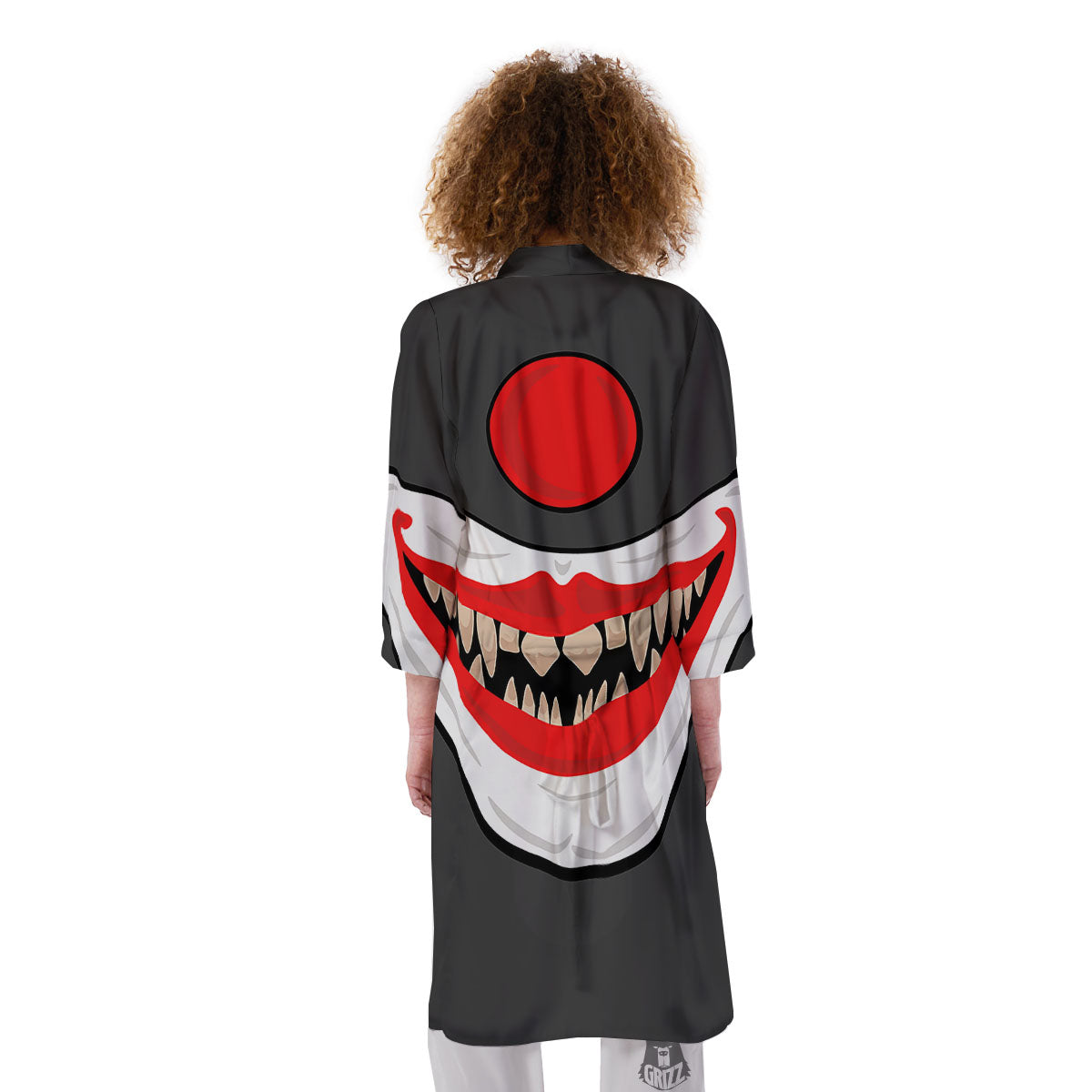 Smiling Clown Halloween Print Kimono-grizzshop