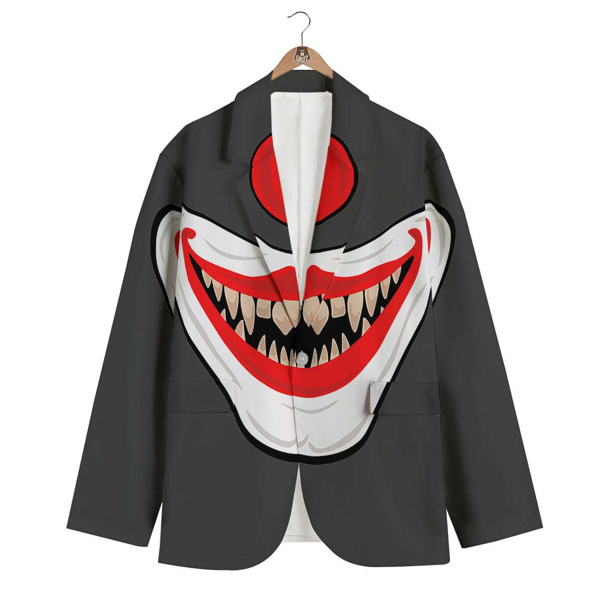 Smiling Clown Halloween Print Men's Blazer-grizzshop