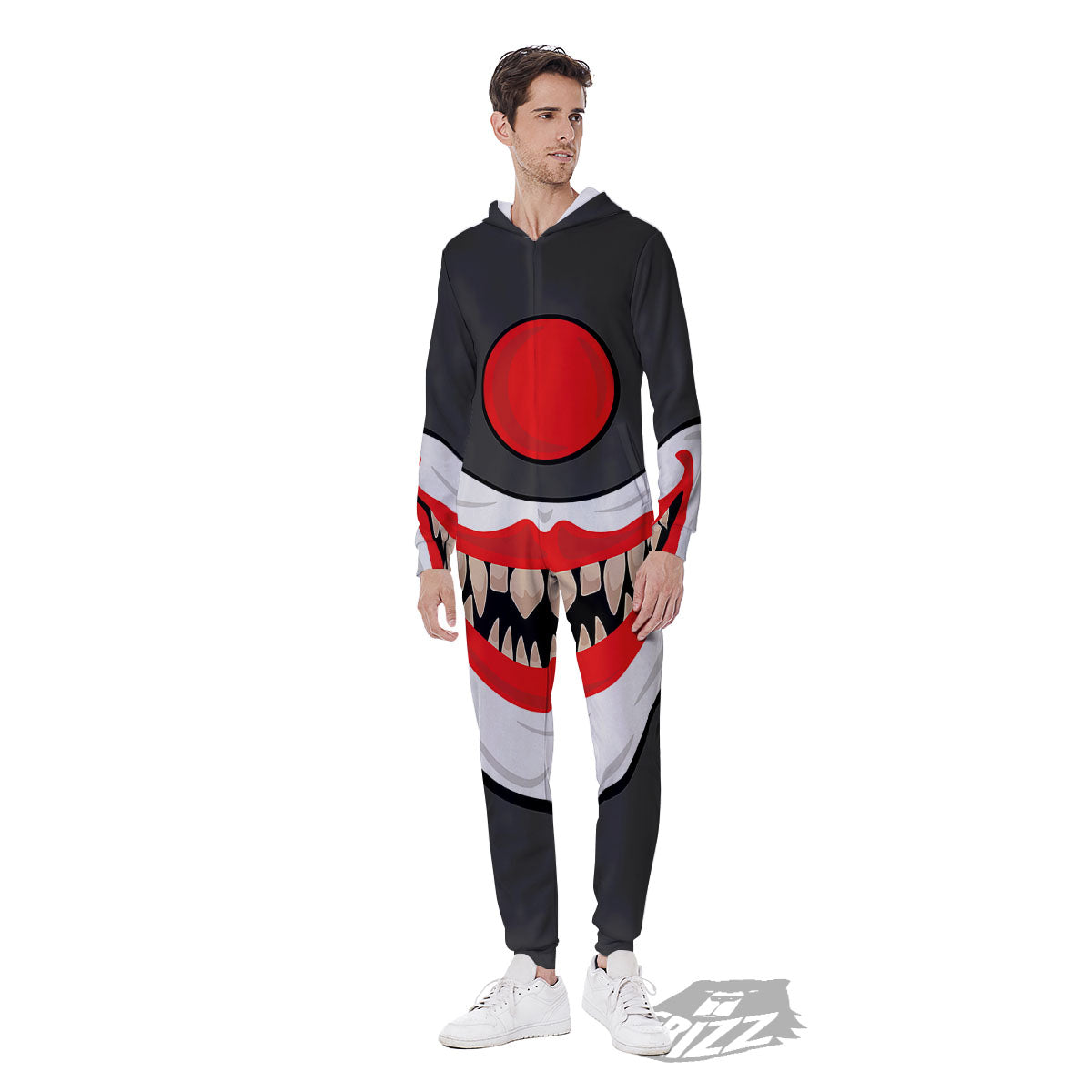 Smiling Clown Halloween Print Men's Jumpsuit-grizzshop