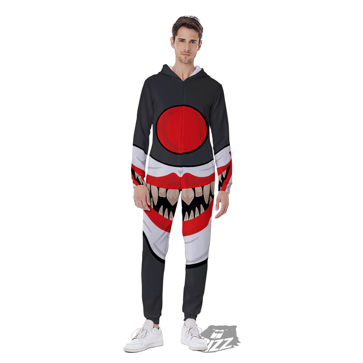 Smiling Clown Halloween Print Men's Jumpsuit-grizzshop