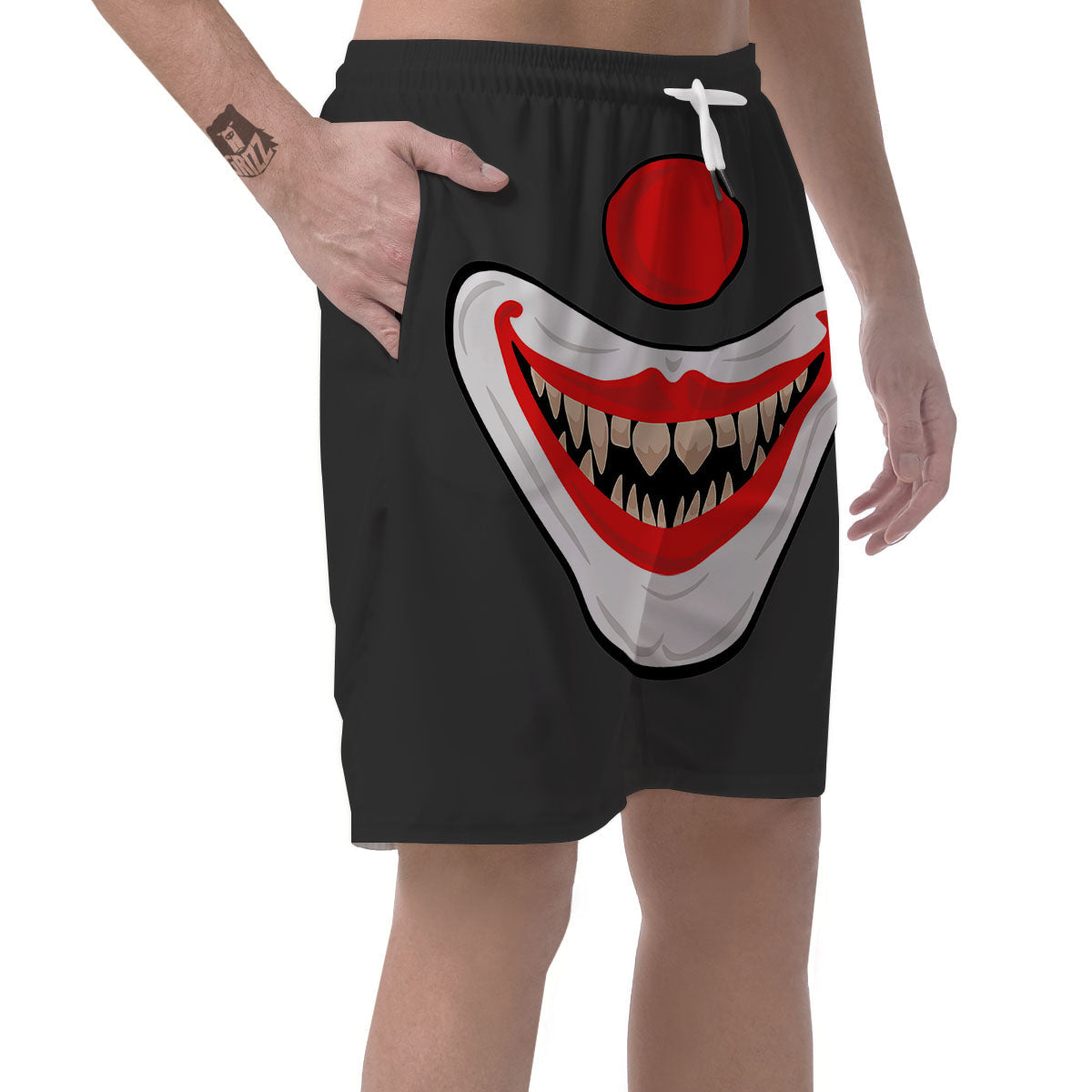 Smiling Clown Halloween Print Men's Shorts-grizzshop