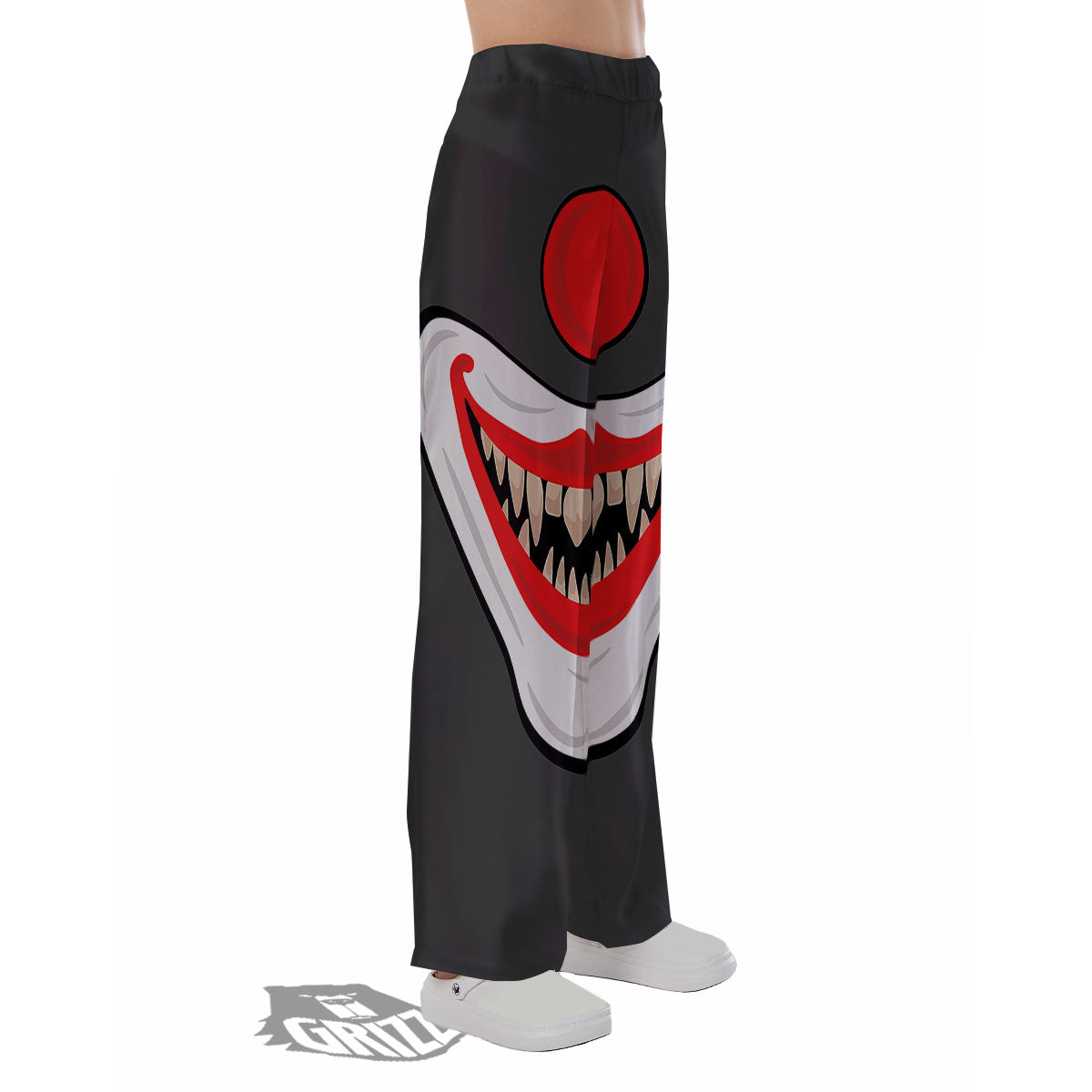 Smiling Clown Halloween Print Pajama Pants-grizzshop