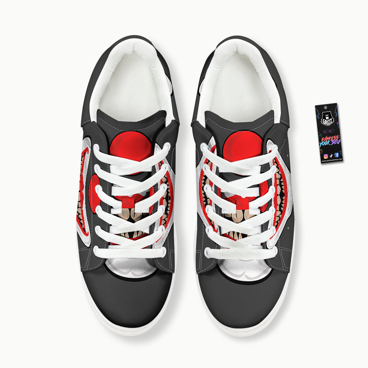 Smiling Clown Halloween Print Platform Shoes-grizzshop