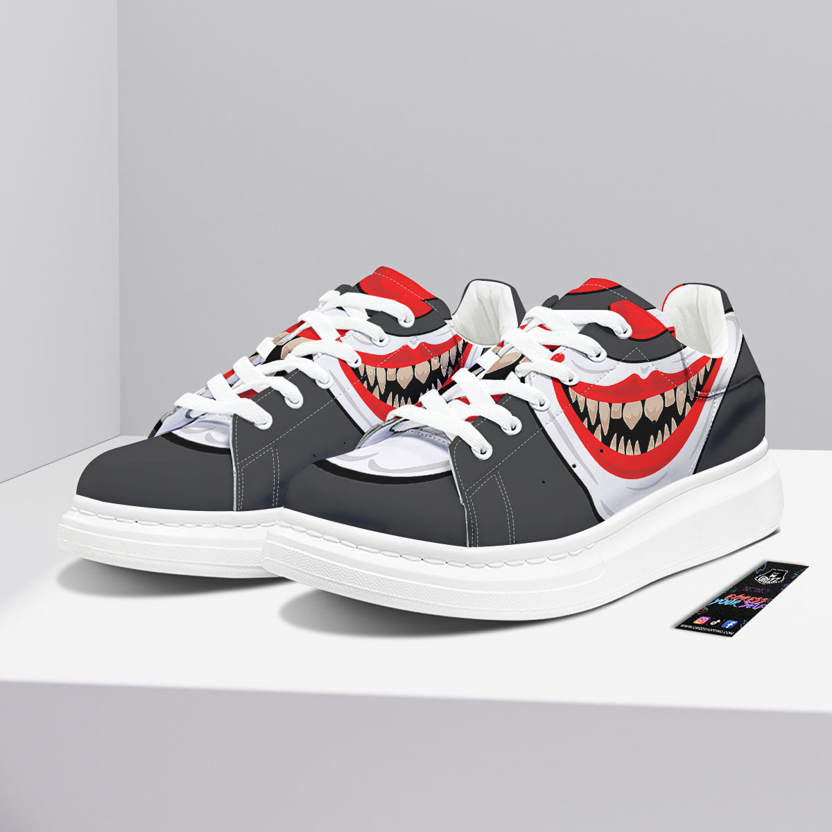 Smiling Clown Halloween Print Platform Shoes-grizzshop