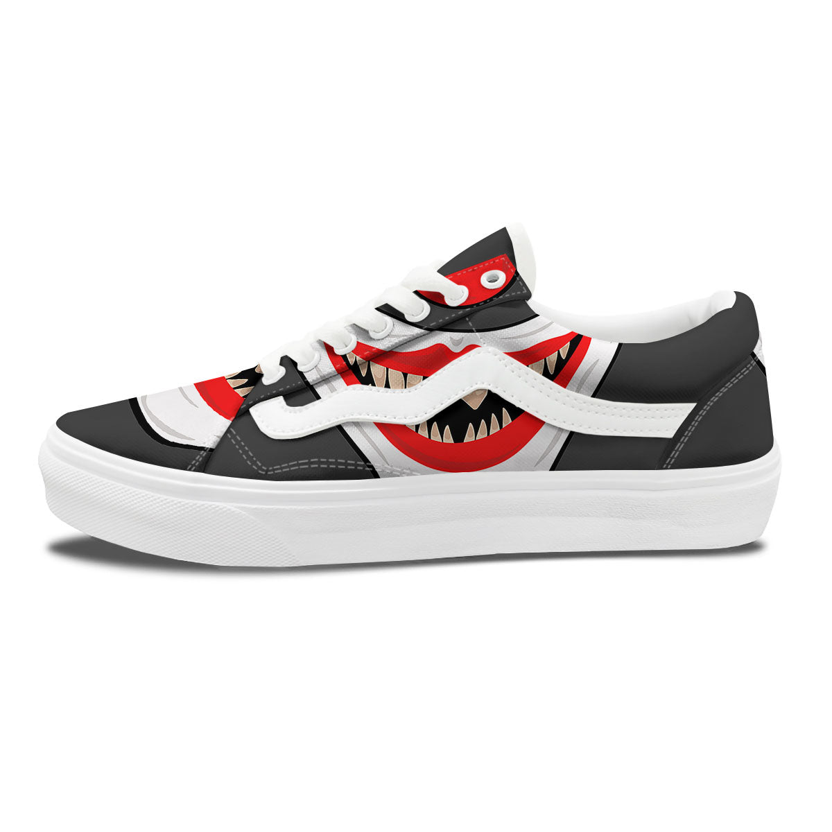 Smiling Clown Halloween Print Skate Shoes-grizzshop