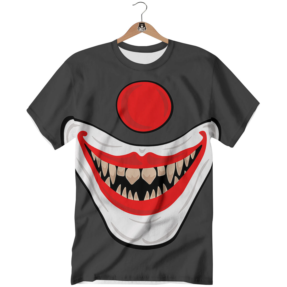 Smiling Clown Halloween Print T-Shirt-grizzshop