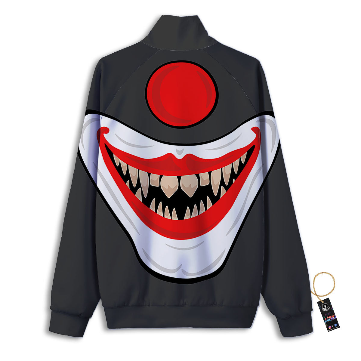 Smiling Clown Halloween Print Track Jacket-grizzshop