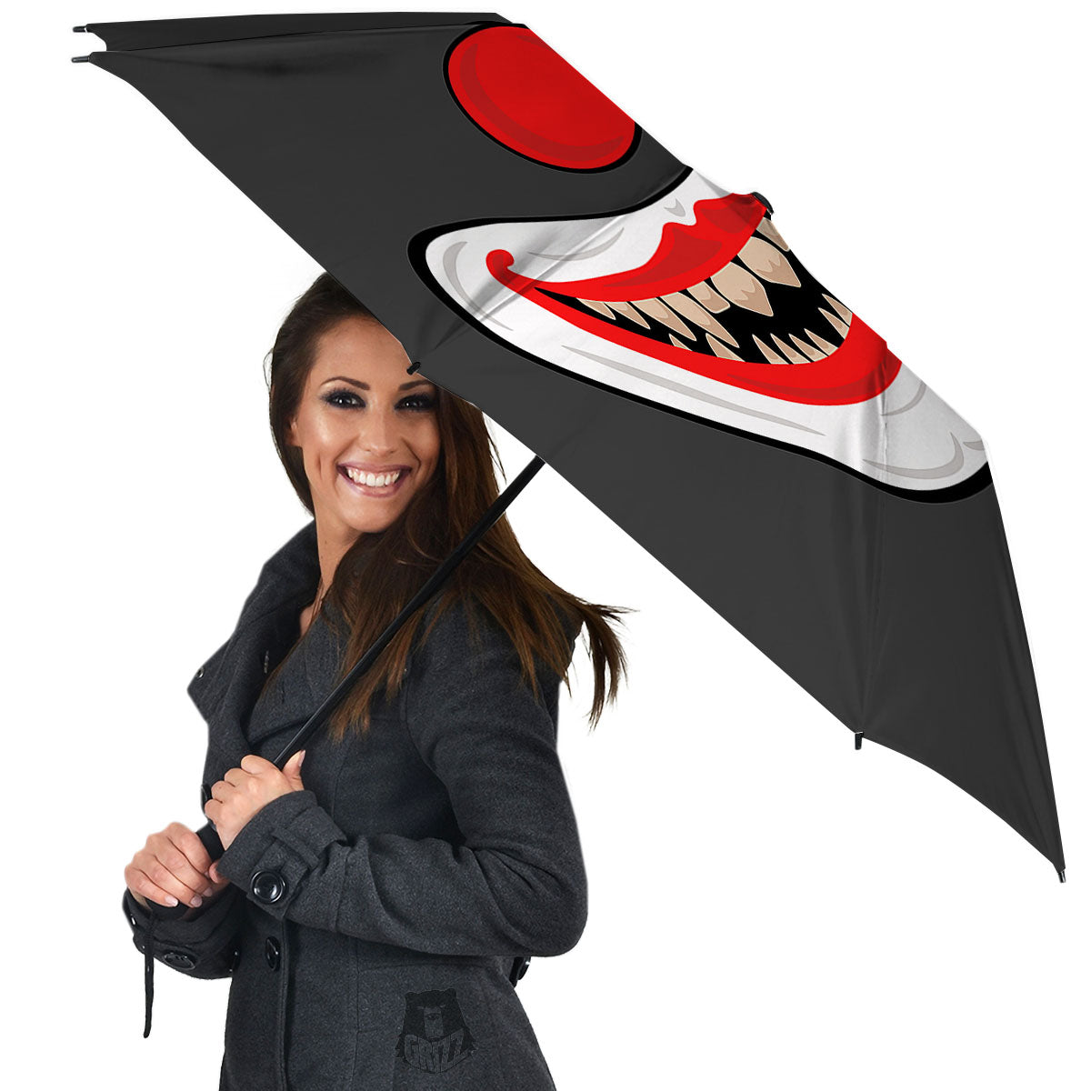 Smiling Clown Halloween Print Umbrella-grizzshop