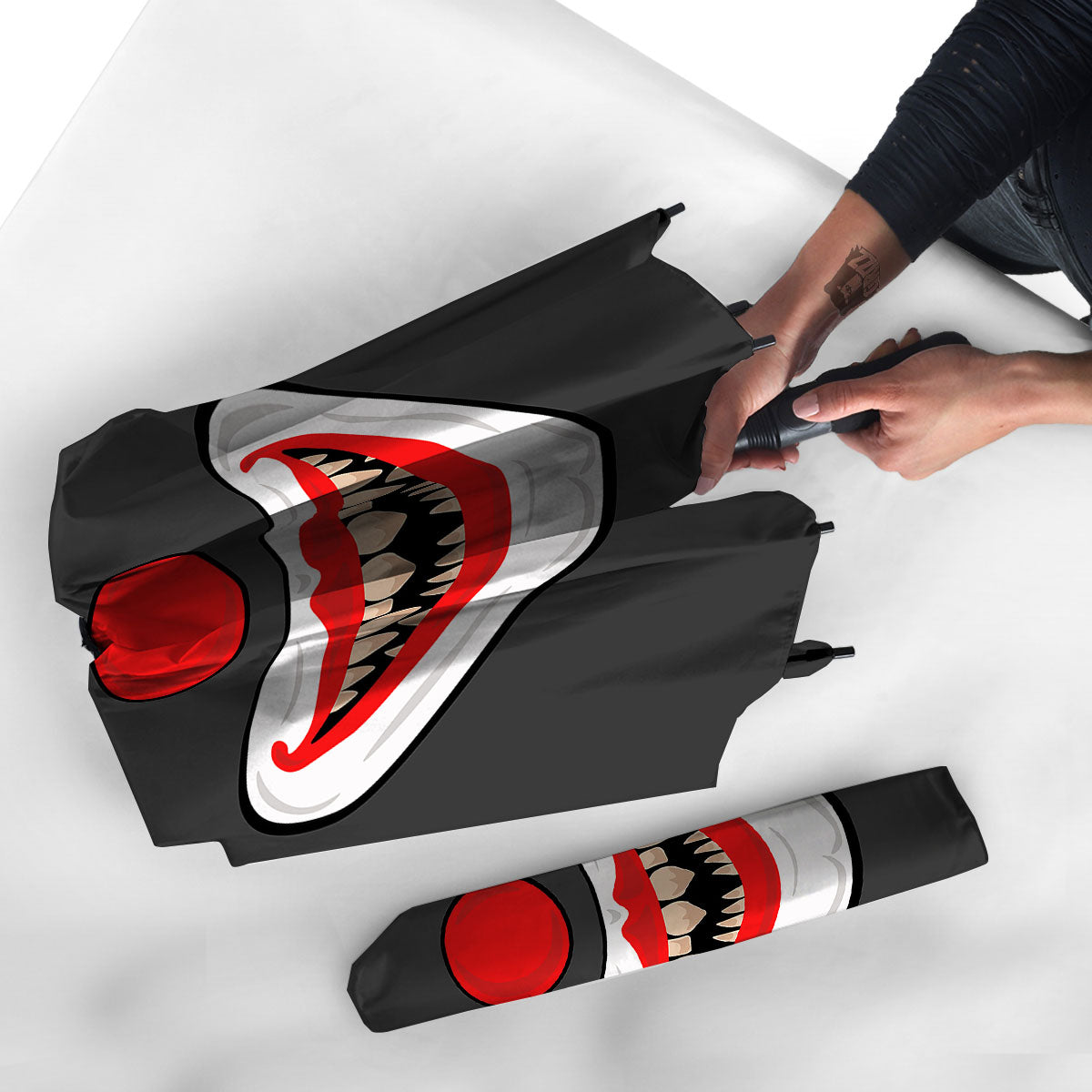 Smiling Clown Halloween Print Umbrella-grizzshop