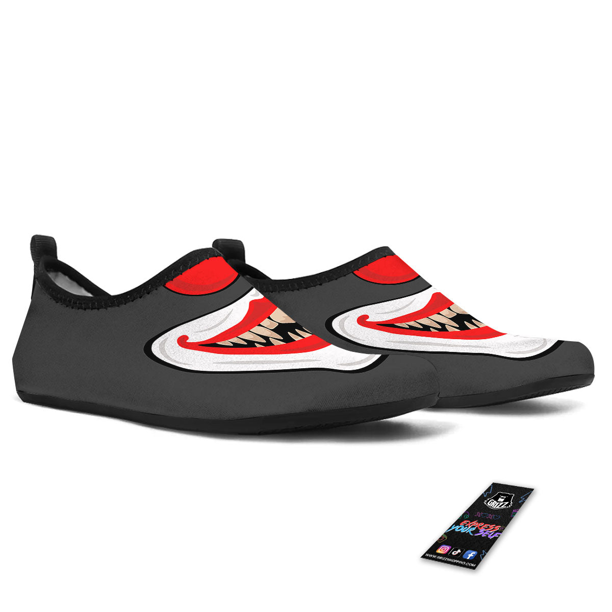 Smiling Clown Halloween Print Water Shoes-grizzshop