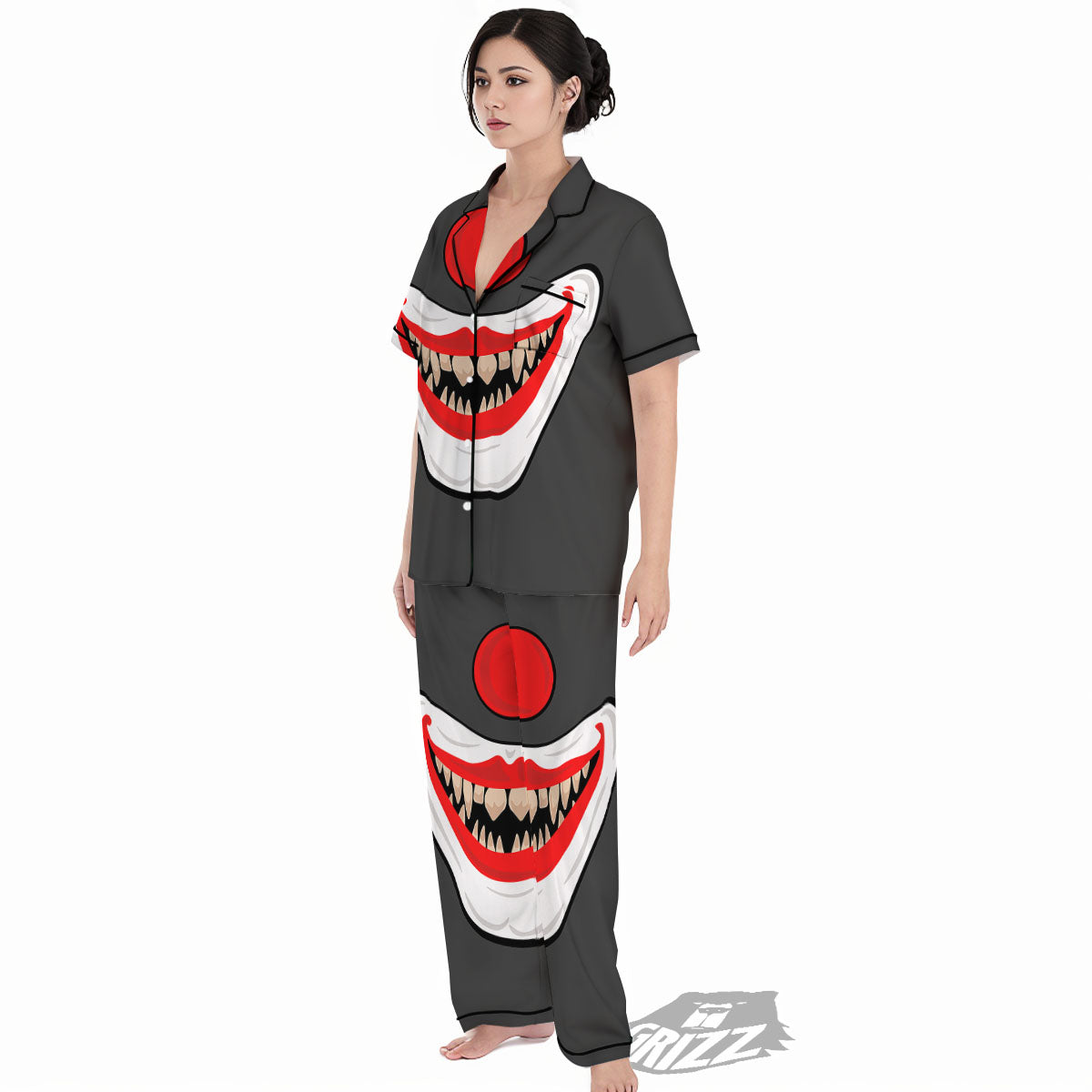 Smiling Clown Halloween Print Women's Pajamas Set-grizzshop