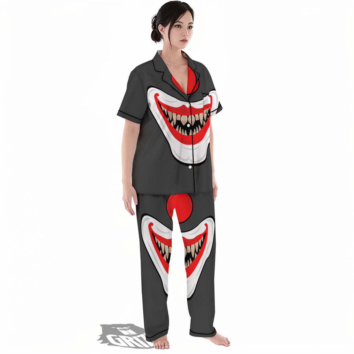 Smiling Clown Halloween Print Women's Pajamas Set-grizzshop