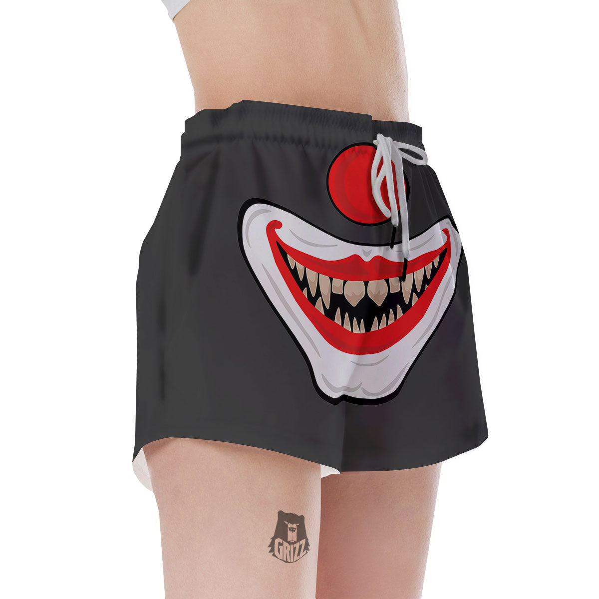 Smiling Clown Halloween Print Women's Shorts-grizzshop