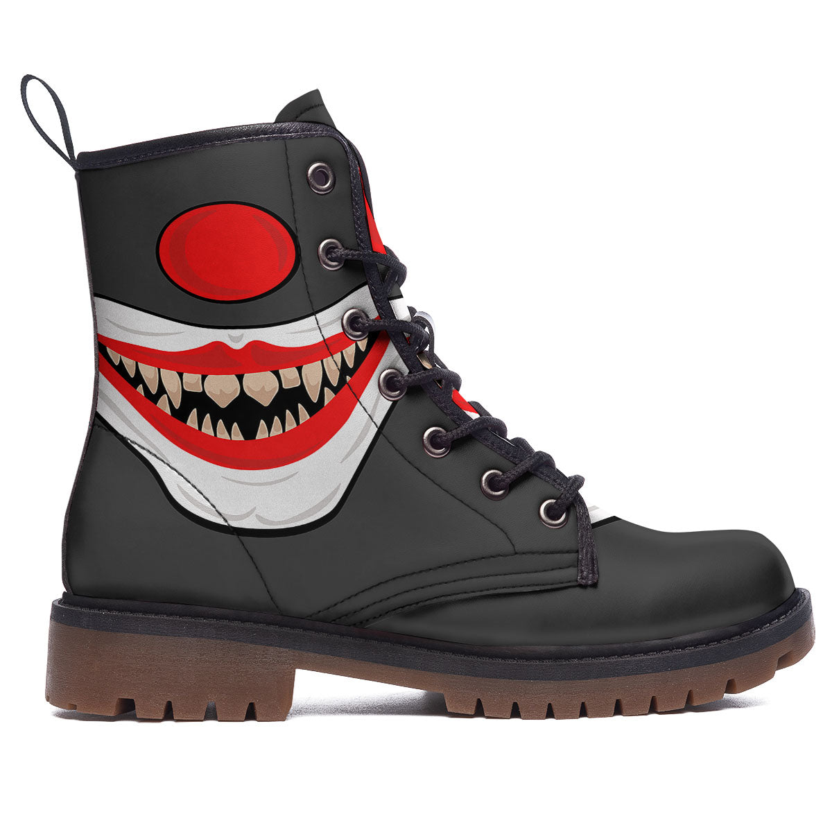 Smiling Clown Halloween Print Work Boots-grizzshop