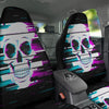 Smiling Skull Glitch Print Car Seat Covers-grizzshop