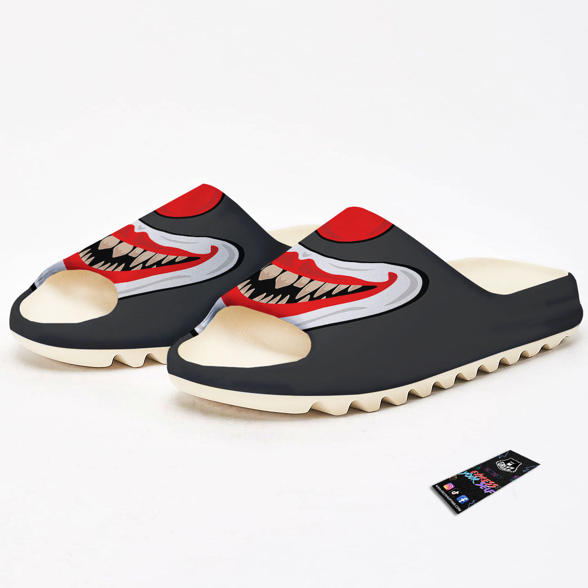 Smiling Clown Halloween Print Sandals-grizzshop