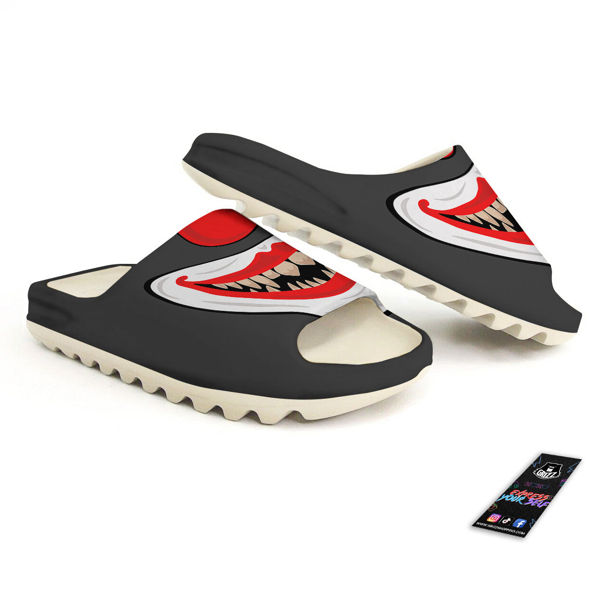 Smiling Clown Halloween Print Sandals-grizzshop