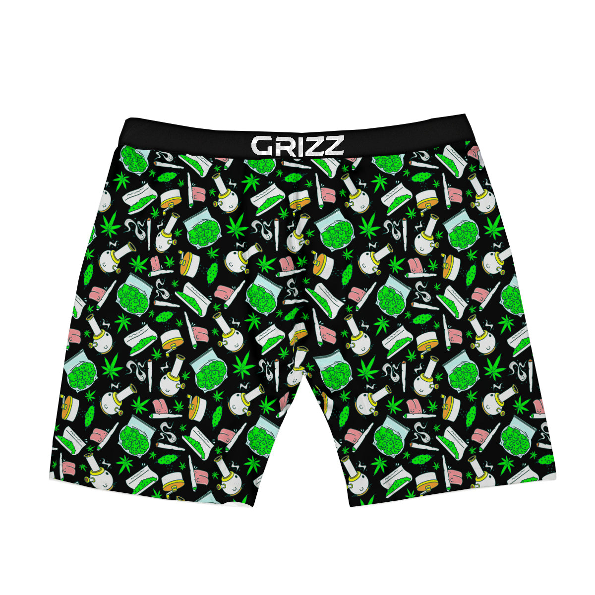 Smoke Weed Green Neon Print Pattern Boxer Briefs-grizzshop