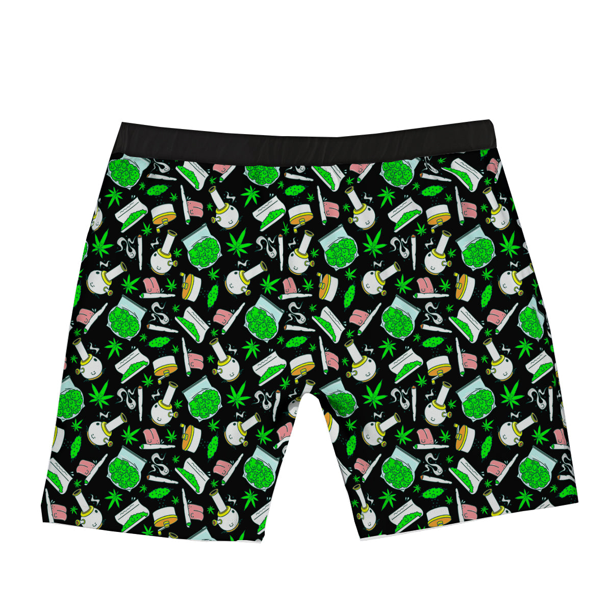 Smoke Weed Green Neon Print Pattern Boxer Briefs-grizzshop