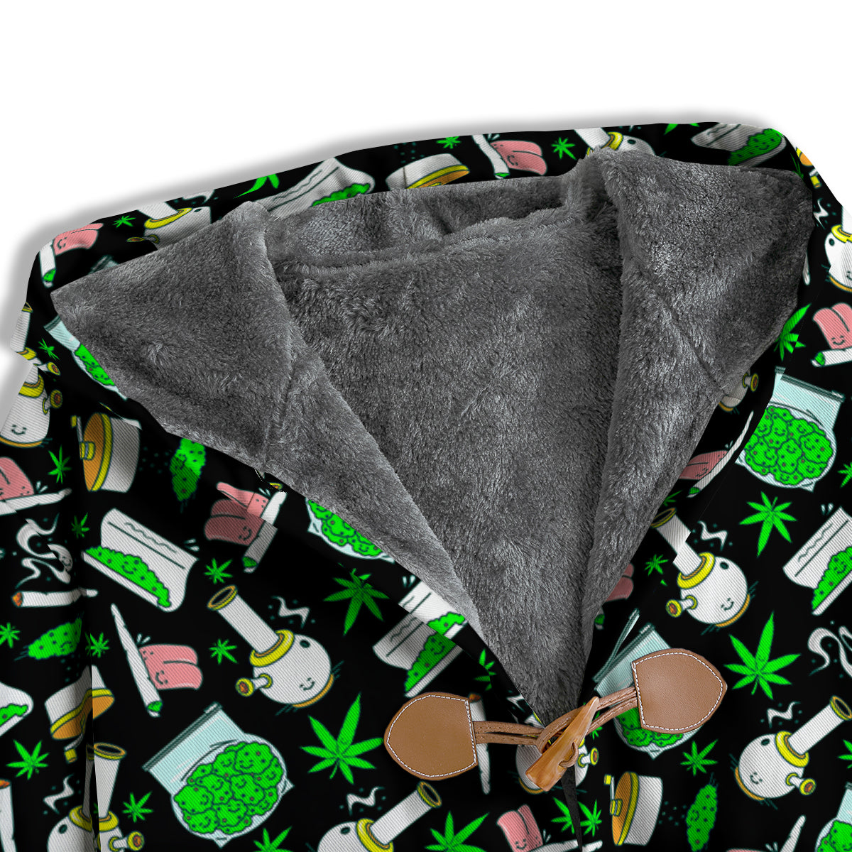 Smoke Weed Green Neon Print Pattern Men's Windbreaker Jacket-grizzshop