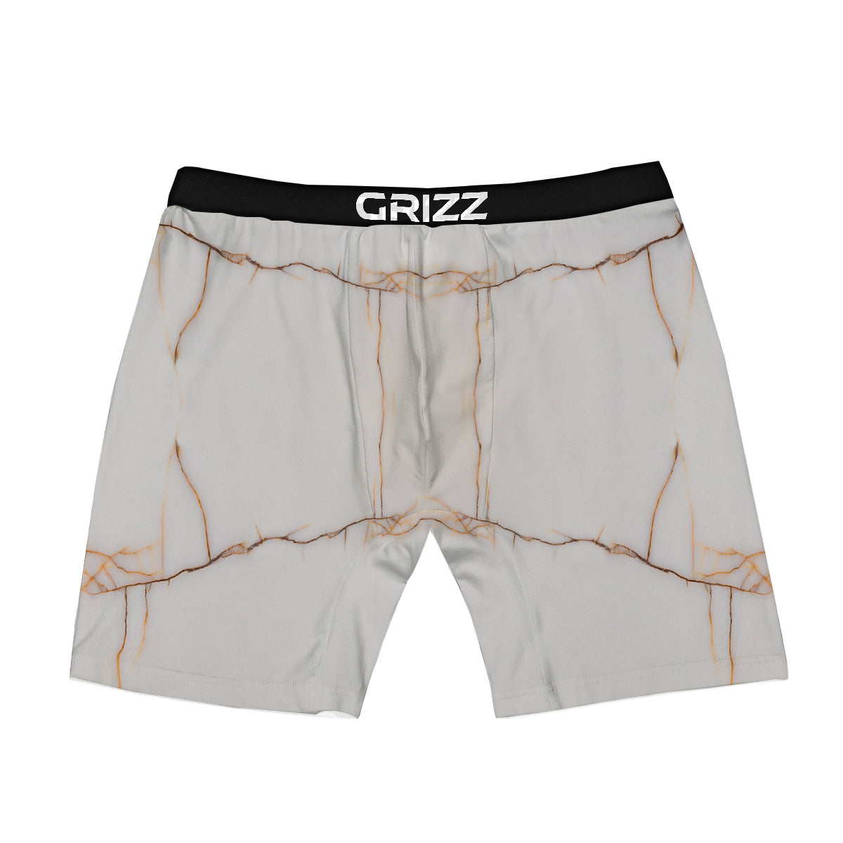 Smooth Marble White Brown Print Pattern Boxer Briefs-grizzshop