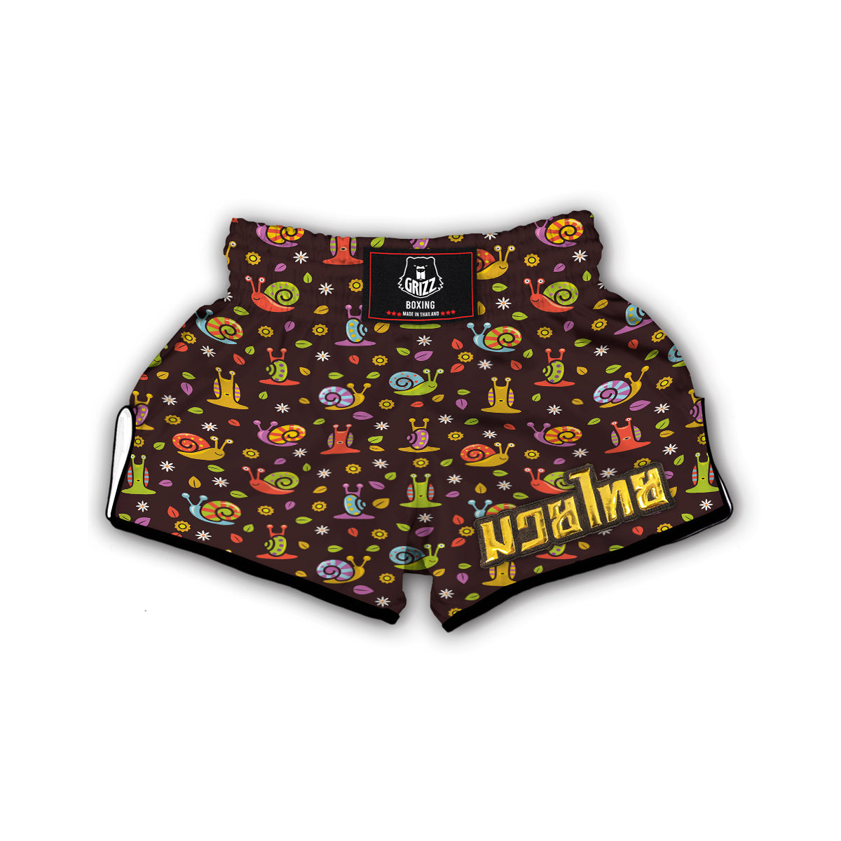 Snail Pattern Print Muay Thai Boxing Shorts-grizzshop