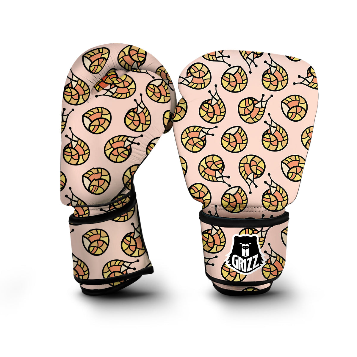 Snail Print Pattern Boxing Gloves-grizzshop