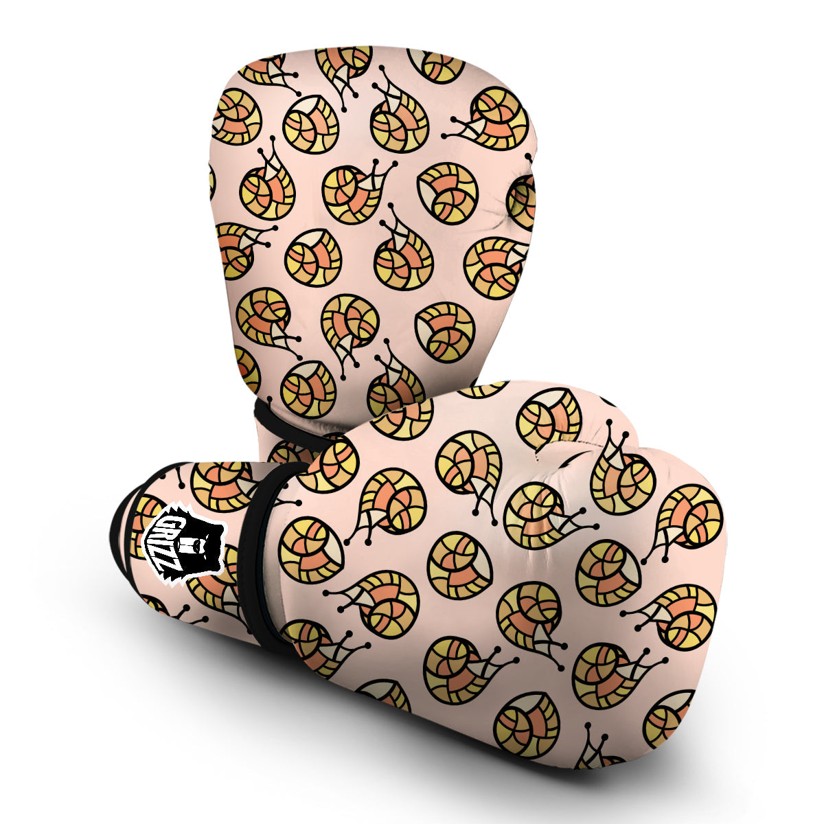 Snail Print Pattern Boxing Gloves-grizzshop