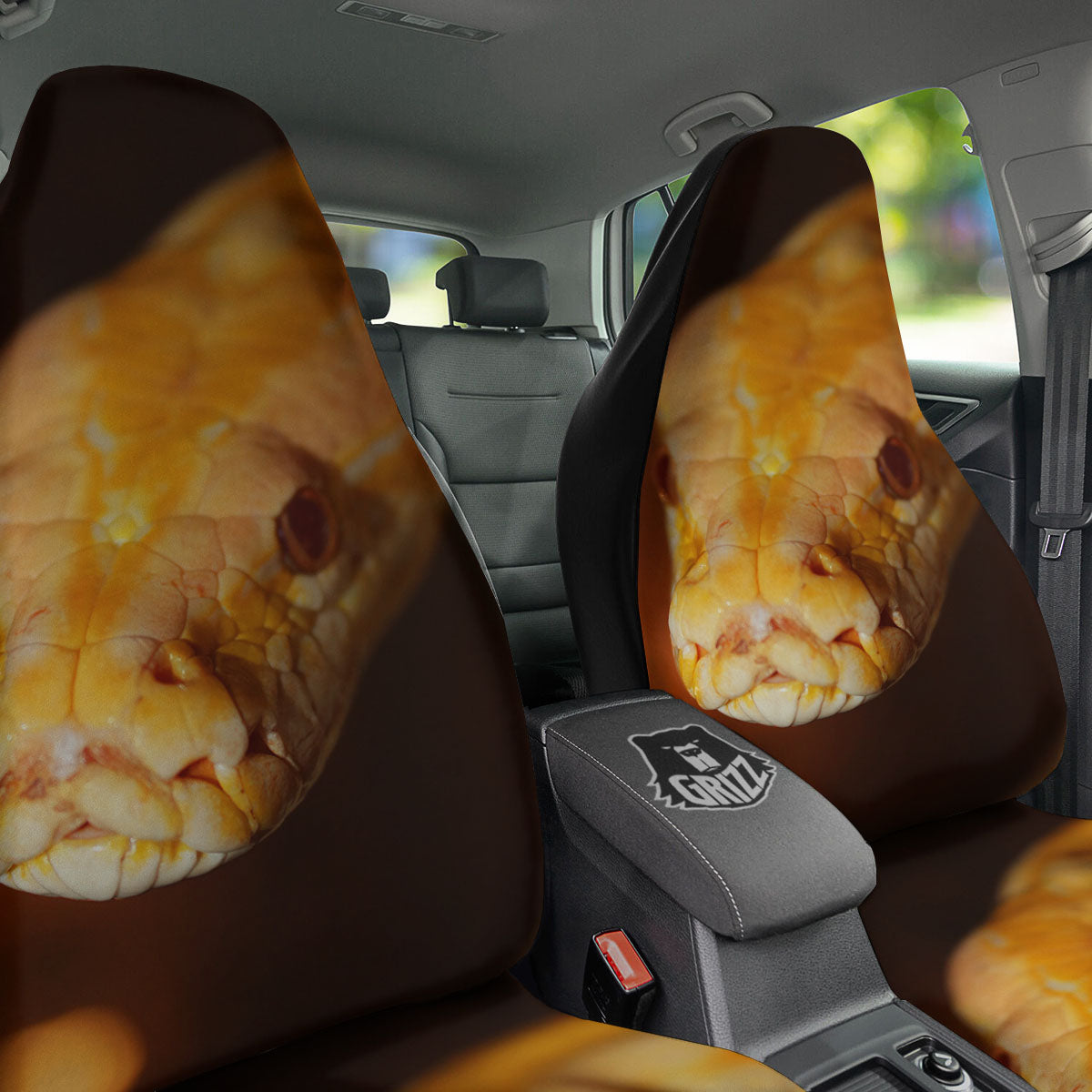 Snake Albino Print Car Seat Covers-grizzshop