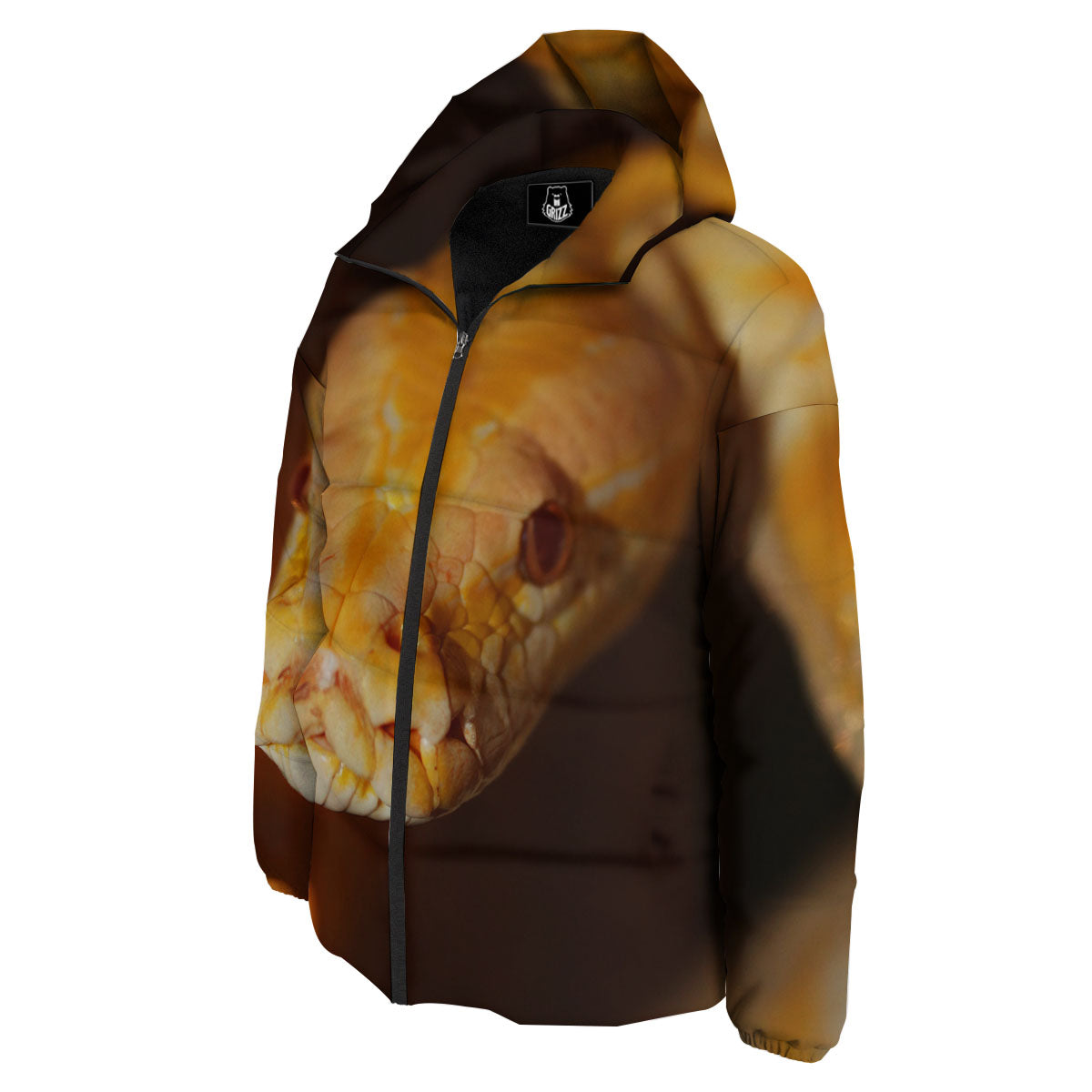 Snake Albino Print Down Jacket-grizzshop