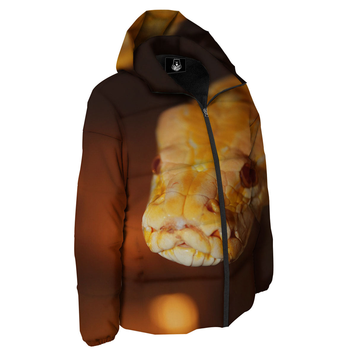 Snake Albino Print Down Jacket-grizzshop