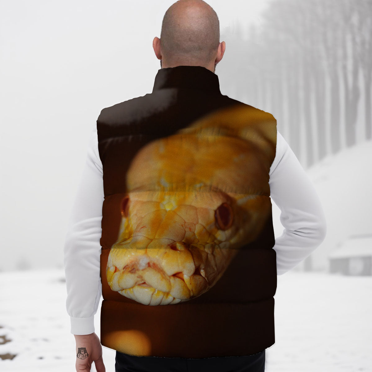 Snake Albino Print Down Vest