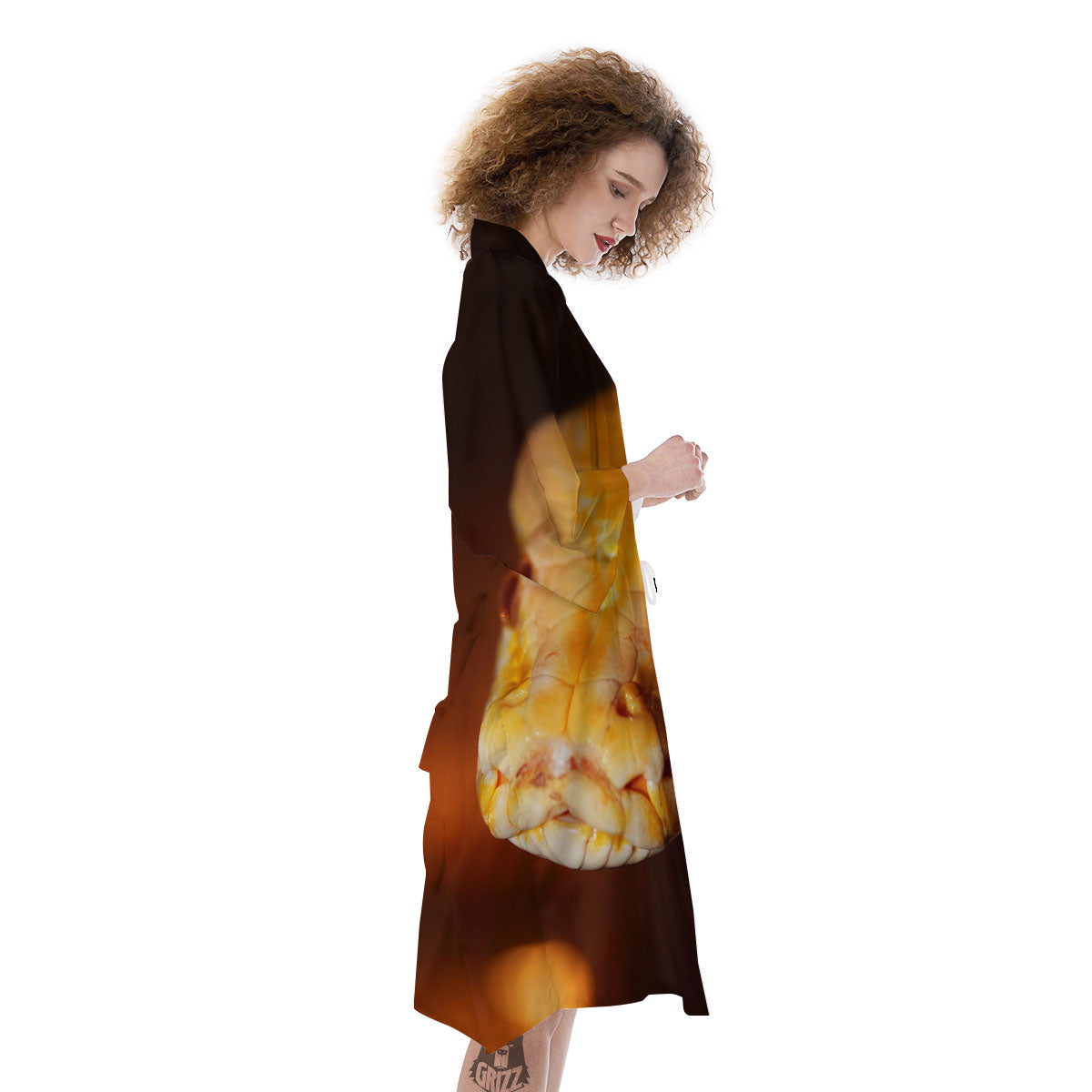 Snake Albino Print Kimono-grizzshop