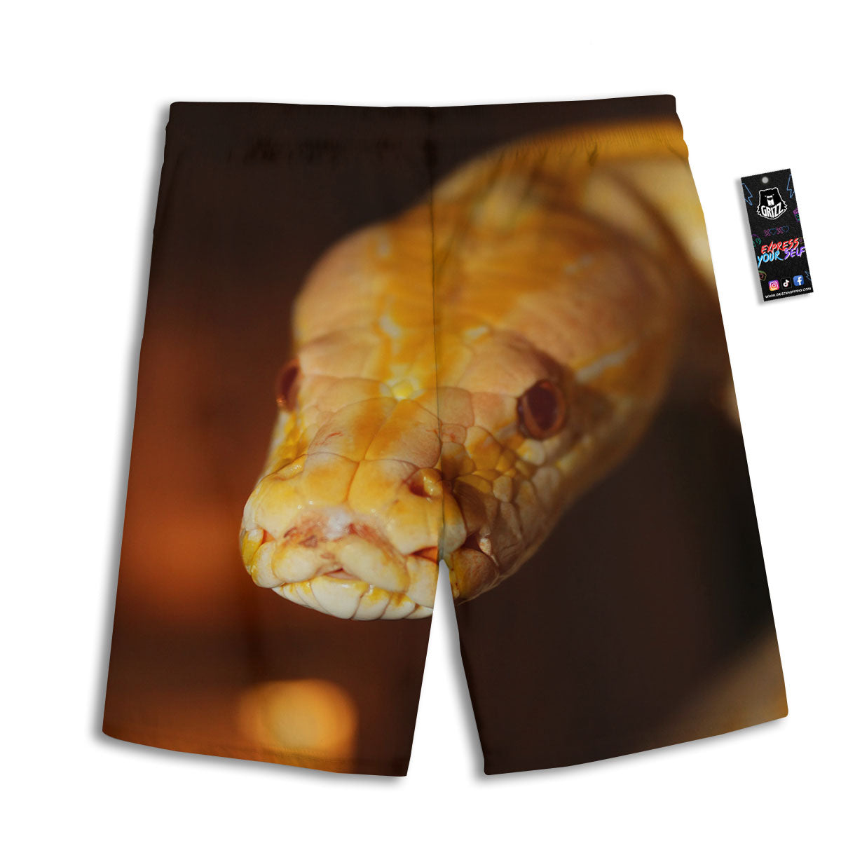 Snake Albino Print Men's Athletic Shorts