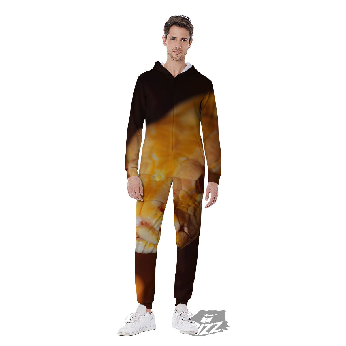 Snake Albino Print Men's Jumpsuit-grizzshop