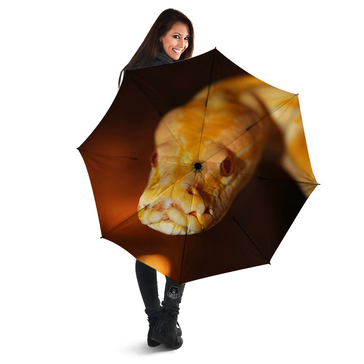 Snake Albino Print Umbrella-grizzshop